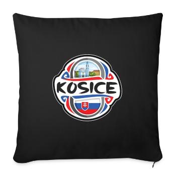 Kosice Slowakei Flagge Abzeichen Reise Souvenir Briefmarke - Sofakissenbezug 45 x 45 cm - Schwarz - Vorne
