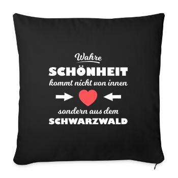Schönheit aus dem Schwarzwald - Sofakissenbezug 45 x 45 cm - Schwarz - Vorne