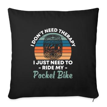 Pocketbike Enduro Motorcyclist Fils - Housse de coussin décorative 45 x 45 cm - noir - Devant