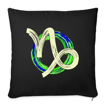 Astrology Zodiac Sign Capricorn Galaxy Esotericism - Sofa pillowcase 17,3'' x 17,3'' (45 x 45 cm) - black - Front