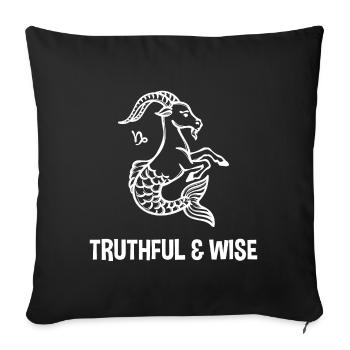 Astronomie Cercle Taureau Horoscope Capricorne Déclaration - Housse de coussin décorative 45 x 45 cm - noir - Devant