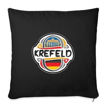 Krefeld Germany Flag Badge Travel Souvenir Stamp - Sofa pillowcase 17,3'' x 17,3'' (45 x 45 cm) - black - Front