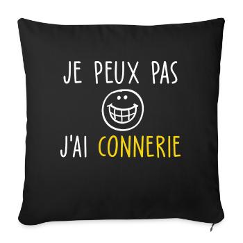 je peux pas j ai connerie - Housse de coussin décorative 45 x 45 cm - noir - Devant