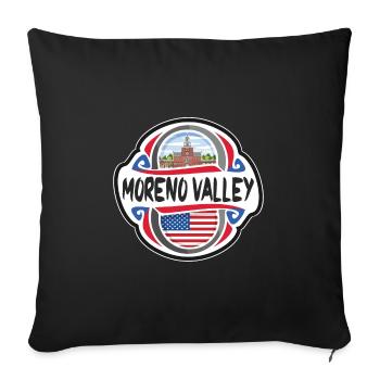 Moreno Valley USA United States Flag Travel Souven - Sofa pillowcase 17,3'' x 17,3'' (45 x 45 cm) - black - Front