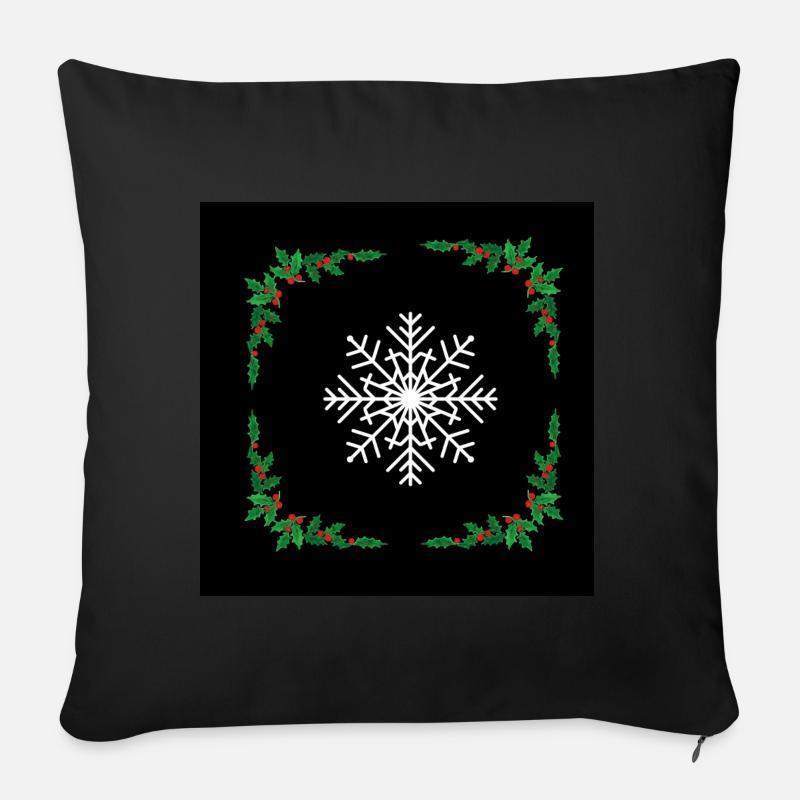 flocon de neige - Housse de coussin décorative 45 x 45 cm - noir