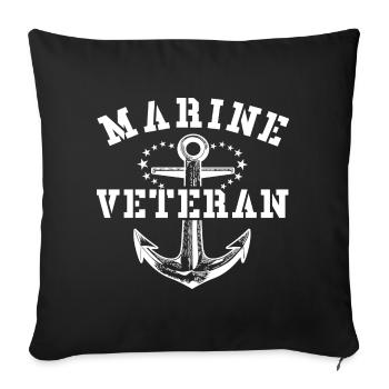 Marine Veteran - Sofakissenbezug 45 x 45 cm - Schwarz - Vorne