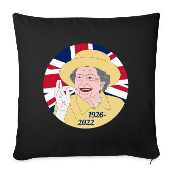 Queen Elizabeth II - 1926-2022 - Sofa pillowcase 17,3'' x 17,3'' (45 x 45 cm) - black - Front