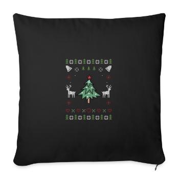 Arbre de Noël moche Noël - Housse de coussin décorative 45 x 45 cm - noir - Devant