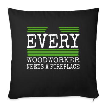 humour blogueur aaron charpentier tshirts axes - Housse de coussin décorative 45 x 45 cm - noir - Devant