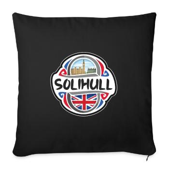 Solihull UK United Kingdom Flag Travel Souvenir Ba - Sofa pillowcase 17,3'' x 17,3'' (45 x 45 cm) - black - Front