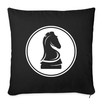 rook horse icon logo icon graphic illustration - Sofa pillowcase 17,3'' x 17,3'' (45 x 45 cm) - black - Front