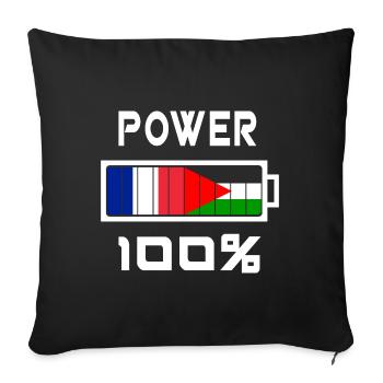 Palestine and France are in power - Sofa pillowcase 17,3'' x 17,3'' (45 x 45 cm) - black - Front