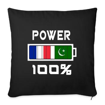 Pakistan and France are in power - Sofa pillowcase 17,3'' x 17,3'' (45 x 45 cm) - black - Front