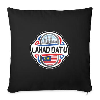 Lahad Datu Malaisie Drapeau Voyage Souvenir Badge Sta - Housse de coussin décorative 45 x 45 cm - noir - Devant
