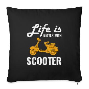 Scooter Rider Scootering Motorbike Moped Funny - Sofa pillowcase 17,3'' x 17,3'' (45 x 45 cm) - black - Front