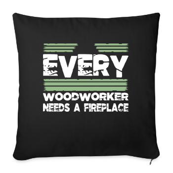 carpenter saw carpenter funny tshirts cutter - Sofa pillowcase 17,3'' x 17,3'' (45 x 45 cm) - black - Front