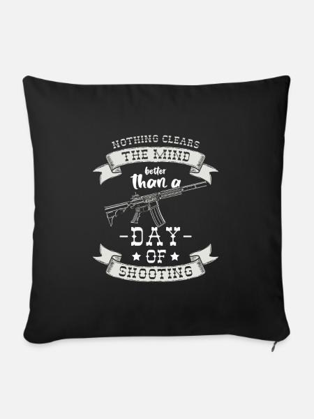 Waffe Schuss Waffenbesitzer Schießen - Sofakissenbezug 45 x 45 cm - Schwarz