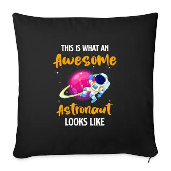 Space Space Spaceship Planet - Housse de coussin décorative 45 x 45 cm - noir - Devant