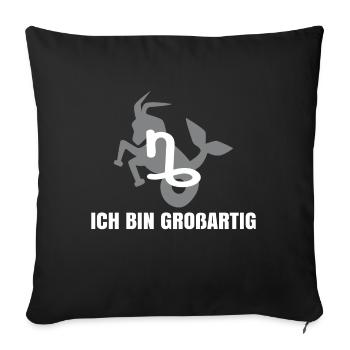 Horoskop Tierkreis Steinbock Statement Aberglaube - Sofakissenbezug 45 x 45 cm - Schwarz - Vorne