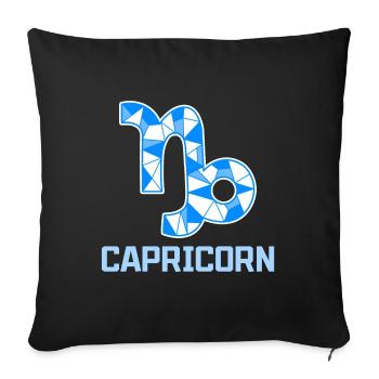 Signe du zodiaque Capricorne Étoile Interprétation Horoscope - Housse de coussin décorative 45 x 45 cm - noir - Devant