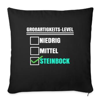 Aberglaube Horoskop Steinbock Tierkreis Statement - Sofakissenbezug 45 x 45 cm - Schwarz - Vorne