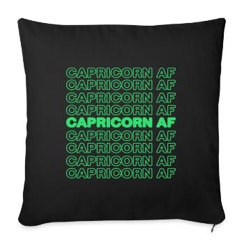 Zodiac sign Capricorn Statement Superstition - Sofa pillowcase 17,3'' x 17,3'' (45 x 45 cm) - black - Front