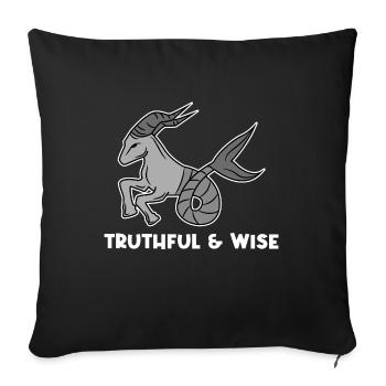 Superstition Capricorn Statement Horoscope Zodiac - Sofa pillowcase 17,3'' x 17,3'' (45 x 45 cm) - black - Front