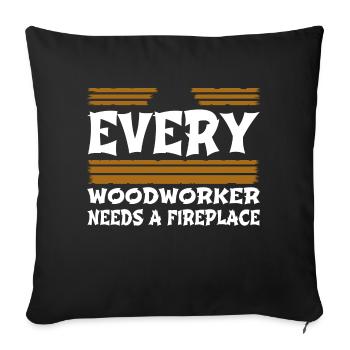 cadeau d’anniversaire d’ébéniste - Housse de coussin décorative 45 x 45 cm - noir - Devant