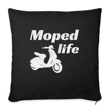 Roller Fahrer Scootering Motorrad Moped Bike - Sofakissenbezug 45 x 45 cm - Schwarz - Vorne