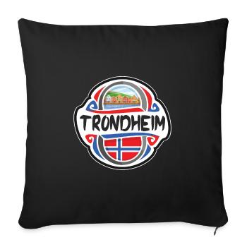 Trondheim Norway Flag Badge Travel Souvenir Stamp - Sofa pillowcase 17,3'' x 17,3'' (45 x 45 cm) - black - Front