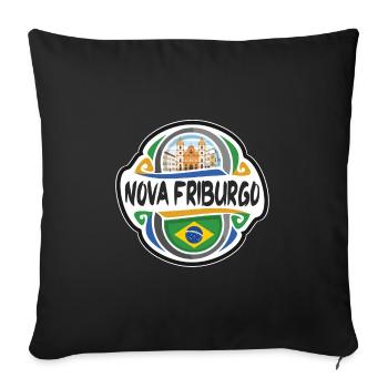 Nova Friburgo Brasilien Flagge Reise Souvenir Abzeichen St - Sofakissenbezug 45 x 45 cm - Schwarz - Vorne