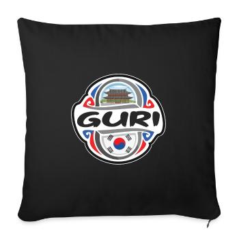 Guri Südkorea Flagge Abzeichen Reise Souvenir Briefmarke - Sofakissenbezug 45 x 45 cm - Schwarz - Vorne