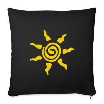 yellow sun, sun symbol - Sofa pillowcase 17,3'' x 17,3'' (45 x 45 cm) - black - Front