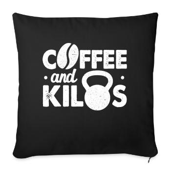 coffee and kilos Design for a coffee and gym - Sofakissenbezug 45 x 45 cm - Schwarz - Vorne