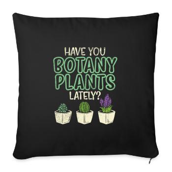 Botany Plants - Sofa pillowcase 17,3'' x 17,3'' (45 x 45 cm) - black - Front