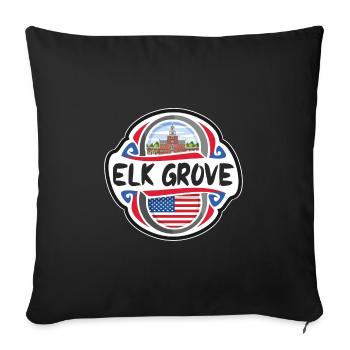 Elk Grove USA Vereinigte Staaten Flagge Reise Souvenir B - Sofakissenbezug 45 x 45 cm - Schwarz - Vorne