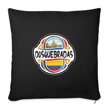 Dosquebradas Colombie Drapeau Voyage Souvenir Badge S - Housse de coussin décorative 45 x 45 cm - noir - Devant
