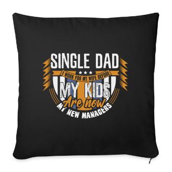 Cadeau de famille de père monoparental - Housse de coussin décorative 45 x 45 cm - noir - Devant