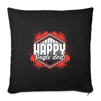 Cadeau de fête des pères célibataires - Housse de coussin décorative 45 x 45 cm - noir - Devant