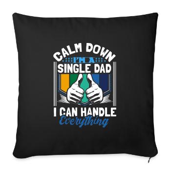 Cadeau père fille monoparental - Housse de coussin décorative 45 x 45 cm - noir - Devant