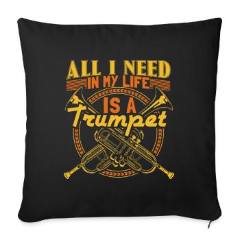 Trumpet Trumpet Player Gift - Sofa pillowcase 17,3'' x 17,3'' (45 x 45 cm) - black - Front