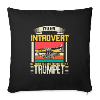 Trumpet Instrument Music Gift - Sofa pillowcase 17,3'' x 17,3'' (45 x 45 cm) - black - Front