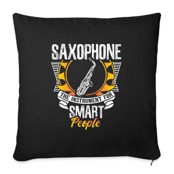 Idée cadeau de musique d’instrument de saxophone - Housse de coussin décorative 45 x 45 cm - noir - Devant