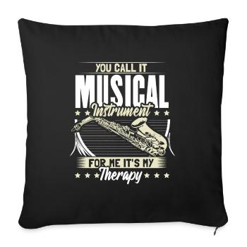 Saxophone Orchestra Musique Idée Cadeau - Housse de coussin décorative 45 x 45 cm - noir - Devant