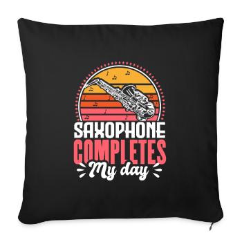 Saxophone Jazz Band Gift - Sofa pillowcase 17,3'' x 17,3'' (45 x 45 cm) - black - Front