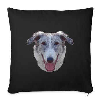 coole hundemotive, Barsoi gesicht - Sofakissenbezug 45 x 45 cm - Schwarz - Vorne