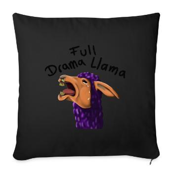FullDramaLlama - Housse de coussin décorative 45 x 45 cm - noir - Devant