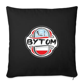 Bytom Poland Flag Badge Travel Souvenir Stamp - Sofa pillowcase 17,3'' x 17,3'' (45 x 45 cm) - black - Front