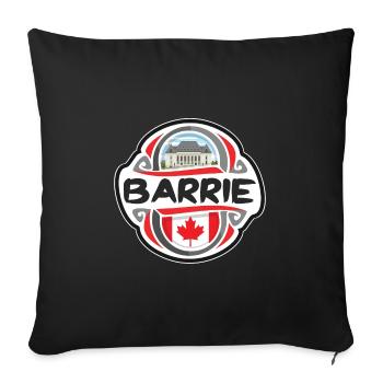 Barrie Canada Flag Badge Travel Souvenir Stamp - Sofa pillowcase 17,3'' x 17,3'' (45 x 45 cm) - black - Front