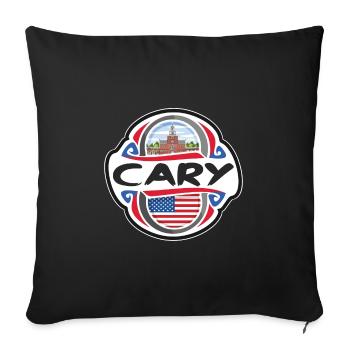 Cary USA United States Flag Travel Souvenir Badge - Sofa pillowcase 17,3'' x 17,3'' (45 x 45 cm) - black - Front